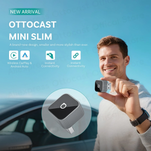 OTTOCAST MINI Slim Wireless CarPlay Android Auto Adapter 2 in 1 USB Dongle Car Accessories for VW Toyota Hyundai Kia Chevrolet