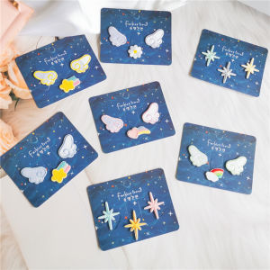 Cartoon Colorful Heart Wings Embroidery Patch DIY Decorative Self Adhesive Patch for Bookbag Linen Bag Switch Storage Bag