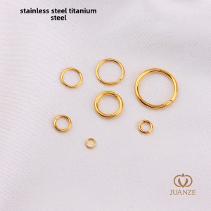 Stainless Steel Titanium Gold Open Circle Round Ring DIY Handmade Beading Material for Bracelets and Necklaces
