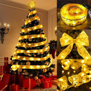 Christmas Lights XMAS LED Fairy String Lights Waterproof Wire Christmas Ribbon Lights for Party