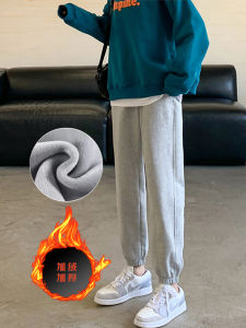 Quần Thể Thao Nữ Cỡ Lớn Ấm Áp Thoải Mái Cạp Cao Nine Points Vải Denim Mùa Đông Thường Ngày