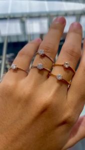 Cincin Emas 375 Gold dan White Gold Model Solitaire Berat 1 Gram