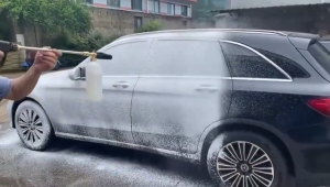 1/4" Car Wash Water Gun Snow Foam Gun Portable Gun Power Snow Wash Foam Spray Blaster + 1l Bottle + 5 Nozzles