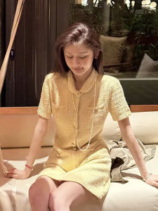 Fashionable Summer 2025 Womens Dress Elegant Versatile Short Sleeve Design High Waist A-Line Skirt Commute Friendly Casual Wear