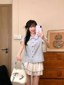 Áo Thun Cotton Pha Ren Màu Đỏ Cổ Polo Tay Ngắn Họa Tiết Chữ Thêu Khoét Lỗ Mùa Hè 2025 Áo Thun Nữ Phong Cách Hàn Quốc