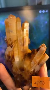 Viên đá thạch anh còn nguyên sơ  pha lê Lemurian tán sắc tinh thể thông đèn thiên nhiên năng lượng cao mã 410