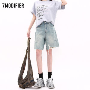 7.Modifier | Quần Short Skinny Rách Gấu Dáng Rộng Cao Bụng