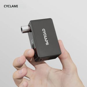 ปั๊มลมจักรยานขนาดเล็ก 130 PSI แบบพกพา ชาร์จไฟได้ ใช้ได้กับวาล์ว Schrader และ Presta อุปกรณ์เสริมจักรยาน CYCLAMI AM6 Pro