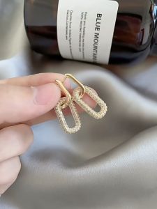 Original 18K Saudi Gold Pawnable Diamond Womens Circular Earrings Accessories Jewelry Gifts Hypoallergic High Quality Non Tarnish Earrings
