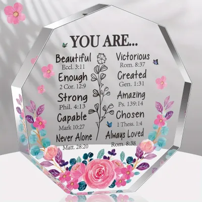 1pc Beautiful Acrylic Plaque - Inspirational Christian Gift with Uplifting Bible Verse and Prayer for Women Best Friend