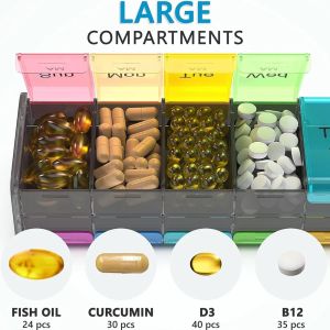 1PCS Extra Large Pill Organizer 2 Times a DayBig Weekly Pill Box OrganizerHuge 7 DayAM PM Pill CasePill Holder for Vitamins