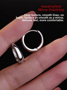 YICAN | Minimalist Silver Circle Earrings S925 Sterling Silver