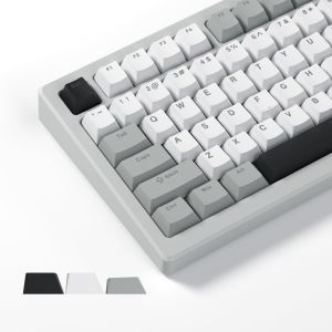 WOMIER 140 Keys White Grey Cherry Profile Double Shot PBT Keycaps Custom Key cap for 60% 65% 75% 100% Gateron Cherry MX Gamer Mechanical Keyboard