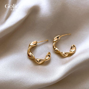 Golicc Guliya Irregular Metal Wave Womens Earrings Luxury High Quality Earring Circle Suitable for Summer Ear Jewelry