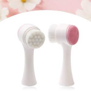แปรงล้างหน้า (แบบ2หัว)นวดหน้า ลดสิวเสี้ยน ช่วยทำให้หน้านุ่ม
