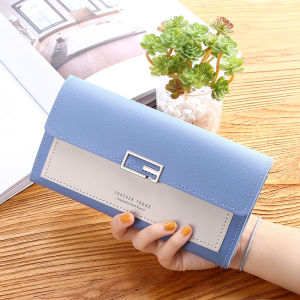 Ví Da Nhiều ngăn đựng thẻ nữ ba khóa gập dài phong cách Hàn Quốc