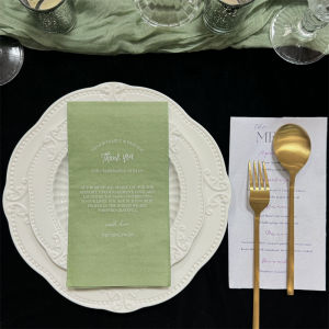 20 Packs 33*40cm Wedding Print Napkins Green Lavender Colorful Restaurant Hotel Wedding Celebration Decoration Business Supplies