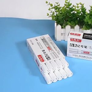 ปากกามาร์กเกอร์สีขาว ปากกามาร์กเกอร์ถาวร ปากกาสีน้ำมันยางรถยนต์ กันน้ํา วาดภาพ ปากกาศิลปะ เครื่องเขียน