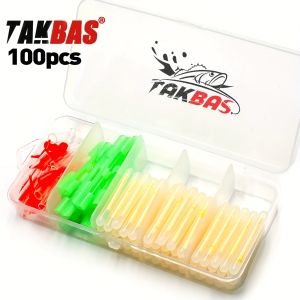 100PCS Fishing Glow Sticks Set Rod Tip Lights Night Fishing Float Glow Sticks Indicators for Night Fishing Accessories