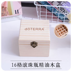 Wooden Storage Box for Essential Oil Roller Bottles 16 Grids 10ml Desktop Organizer Display Case Multi Purpose Container