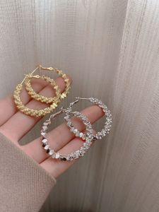 Womens Circle Earrings Luxury Minimalist Design Fashionable Trendy Jewelry Hoops Fresh out New 2024 Autumn Winter