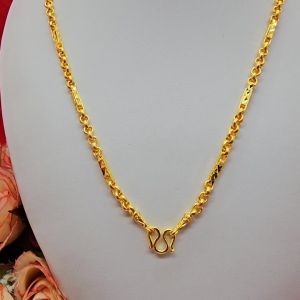 สร้อยคอทองลายผ่าหวายคั่นมะรุมคั่นแท่ง ความยาว 20 นิ้ว น้ำหนักเทียบเท่า 1 บาท ใส่แทนทองแท้ได้ ชุบทอง ทำจากทองเหลือง