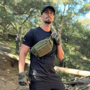 Large Capacity Outdoor Tactical Waist Bag Mens Field Sports Utility Belt Bag Multi-Functional Storage Crossbody Chest Bag