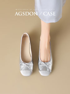 Agsdon | Summer Flat Silver Mom Casual Leather Shoes