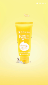 SENKA  Perfect Whip Vit C Cleansing Foam 100g (2PCS) - Skin Care [For Poreless Skin with Japanese Yuzu Extract 2x Vitamin C BHA for Brightening Moisturizing Cleansing]