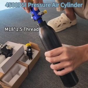 4500psi PCP Paintball 0.45L HPA Cylinder Alloy Air Tank Bottle with M18*1.5 Valve Regulator 4500PSI input 1800PSI output