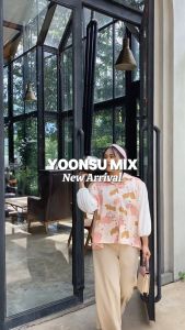 Yoenik Apparel Yoonsu Kemeja Mix Motif - Kemeja Kerja Wanita - Kemeja Motif Wanita - Blouse Motif Korean Style