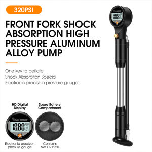 West Biking | Bơm Xe Đạp Điện Tử WEST BIKING 320PSI Hợp Kim Nhôm Mini Di Động Dùng Cho Xe Đạp Địa Hình Xe Đạp Đường Trường Ô Tô Bóng - Có Đồng Hồ Đo Áp Suất