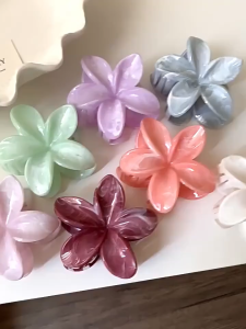 JR-A014 Jepit Rambut Model Bunga Kamboja Khas Bali Dengan Marble Pattern