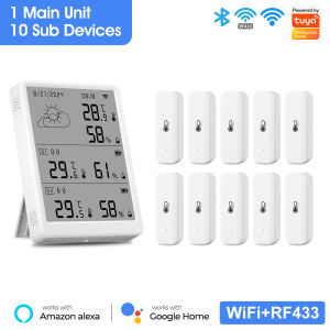 Wireless Weather Station Digital Room Thermometer Indoor Outdoor Hygrometer WIFI Temperature Humidity Sensors Table Wall Clock