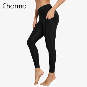 Charmo Womens Swimming Belt Pocket Long Swimming Trunks High Waist Swimming Trunks