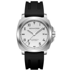 Đồng Hồ Lặn SEAKOSS 10Bar Cơ Khí Tự Động ST1612 Bộ Máy Seagull Thép Không Gỉ 316L Lịch Siêu Sáng Đồng Hồ Đeo Tay Sapphire 40mm