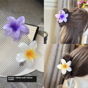 Dai People Dress up Seaside Vacation Plumeria Rubra Barrettes Travel Headdress for Taking Photos Flower Side Clip Small Size Fairy Hairpin