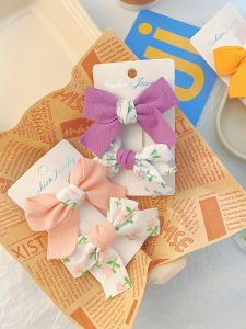 เครื่องประดับผมผู้หญิงเด็ก ชุดดอกไม้สีหวาน คลิปปากเป็ด คลิปผมด้านข้าง คลิปผมส่วนบน ผ้าฝ้าย แฟชั่น ฤดูใบไม้ผลิ 2024