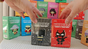 WEIHUIMEI การ์ตูนอะนิเมะอาคารบล็อกของเล่นเด็กการศึกษาอาคารบล็อกขนาดเล็ก ของเล่นเสริมพัฒนาการเด็ก 3D ของเล่น DIY