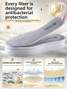 LINGMIAO | Summer Men Ultra-Thin Moisture-Wicking Anti-Bacterial Deodorizing Non-Slip Sport Shock Absorption Insoles