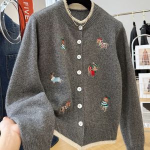SUOSHE | Cartoon Embroidery Sweater for Men and Women Autumn Winter Casual Outerwear