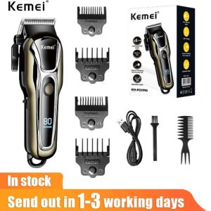 KEMEI เครื่องเล็มผมแบบชาร์จไฟสำหรับเครื่องโกนหนวดชายมืออาชีพ คลิกที่ประสบการณ์