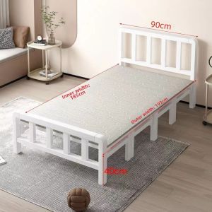 Portable Metal Folding Bed Reinforced Four-Fold