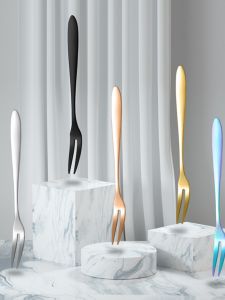 Thìa Trái Cây Bằng Thép Không Gỉ 304 Hai Răng Dùng Cho Khách Sạn Nhà Hàng Ăn Trưa Ăn Tối Thìa Bánh Kem Thìa Tráng Miệng