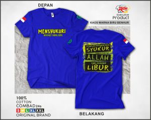 kaos distro motif mensyukuri bahan cotton combed 24s kualitas 100% katun murni untuk pria dan wanita