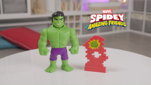 Marvel Spidey and His Amazing Friends Power Smash Hulk Preschool Toy Face-Changing 10-inch Hulk Action Figure Ages 3