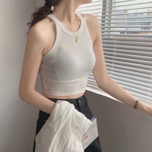 เสื้อกั๊กสายเดี่ยวสั้นทรงสลิมฟิตสำหรับผู้หญิงในฤดูร้อน แขนกุด ด้านนอก ใส่ได้หลายโอกาส ลำลอง สไตล์หวานและเผ็ดร้อน