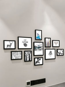 Modern Wall Photo Frame Decorative Combination Living Room Picture Wall European Style Creative Hanging Frame without Drilling