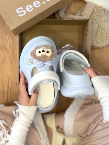 Cute Cartoon Hole Hole Summer Sandals Womens Thick Bottom Mary Janes Beach Slippers Holiday Casual Low Cut EVA Slip-On Shoes