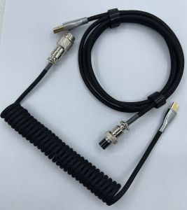 59" USB-A to Type-C Mechanical Keyboard Braided Cable - Durable Woven Coiled Copper Core with Connector Single Sleeved PET